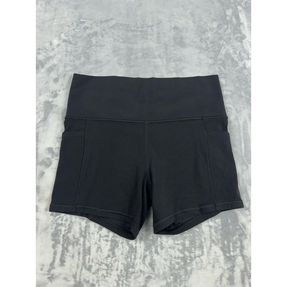 Athleta Salutation Stash 5” Shorts Womens Size L Black High Rise Athleisure